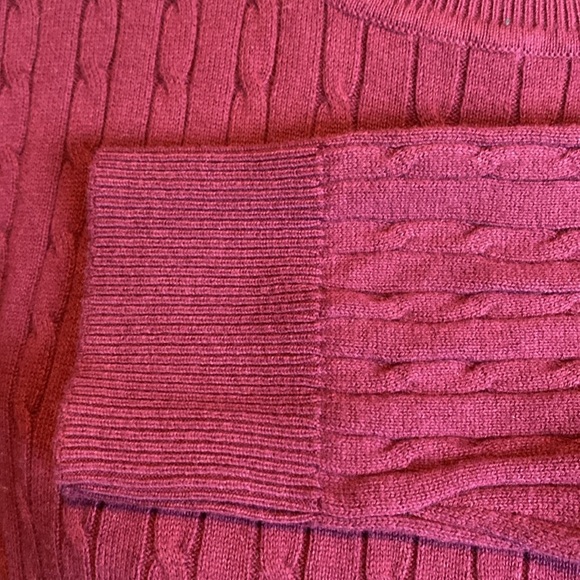 Kim Rogers Cable Knit Crewneck Sweater Berry Color Sz L NWT - Picture 4 of 6